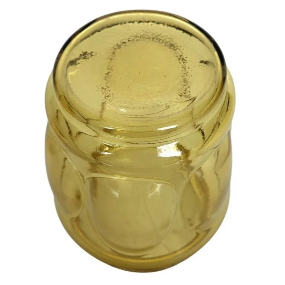 Vintage MCM Amber Glass Thumbprint Bubble Apothecary Canister Candy Jar 8